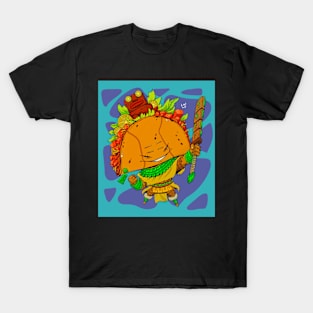 Aztec Taco warrior - background T-Shirt